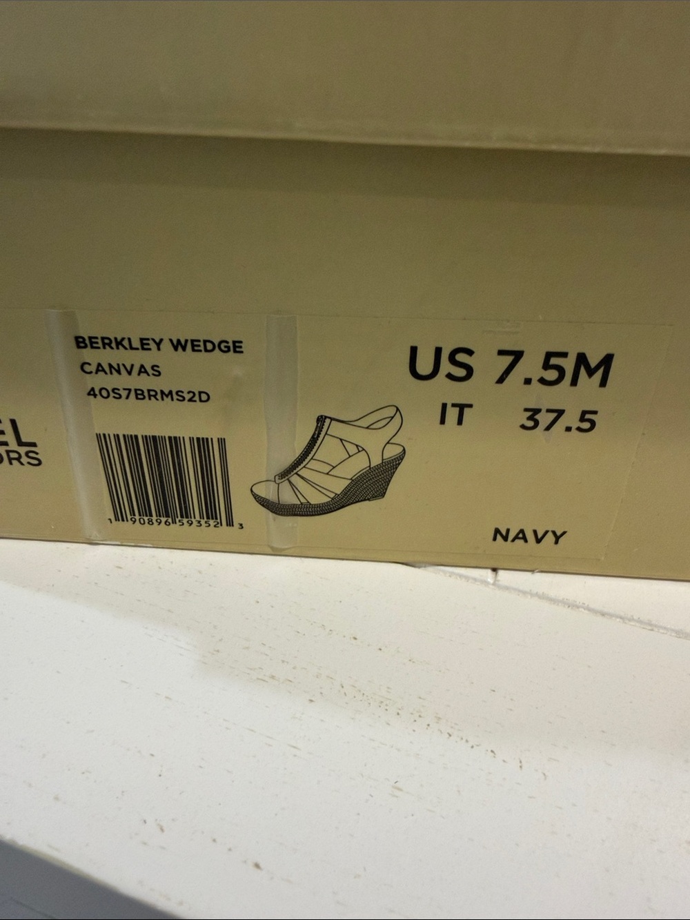 Michael Kors Navy Canvas Espadrille Wedge Sandals with Gold Zip - Picture 3 of 3